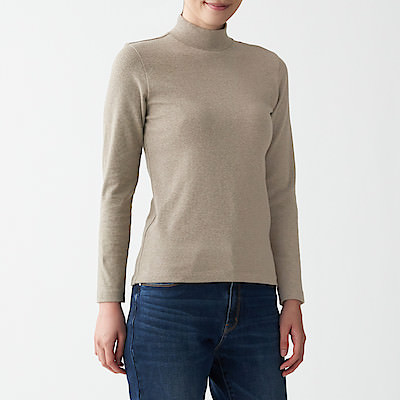Stretch Rib Stitch High Neck T-Shirt