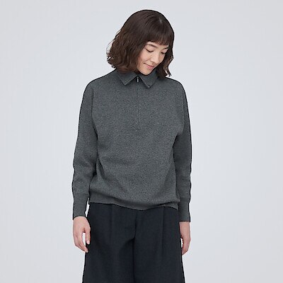 Women's Milano Rib Half Zip Jumper