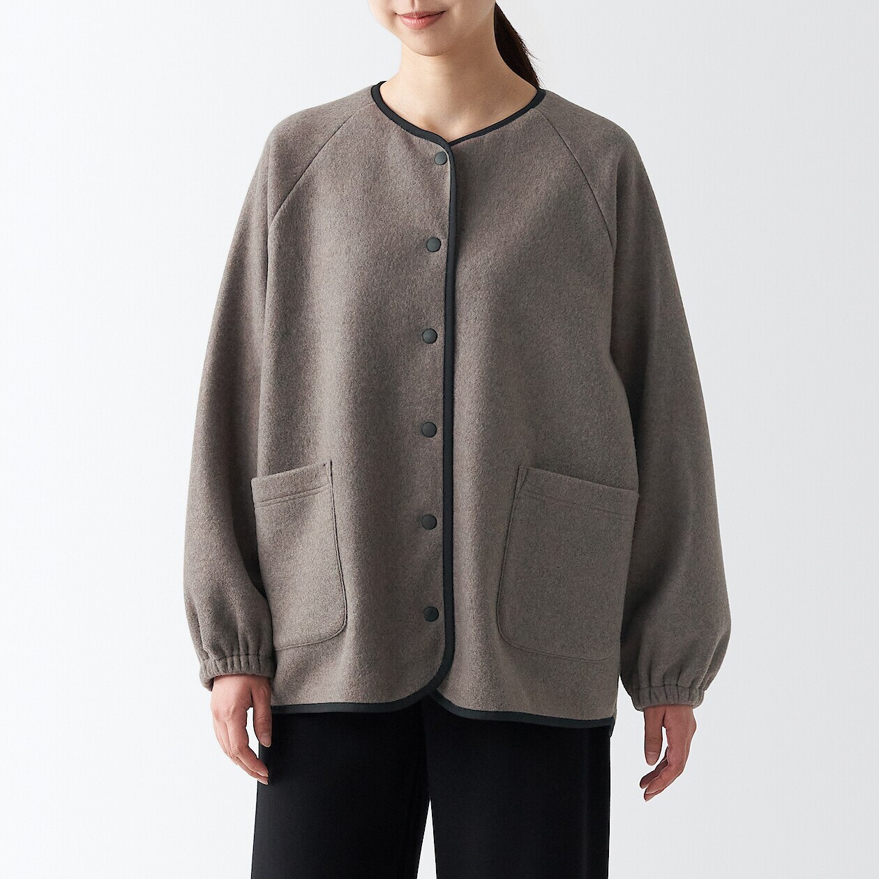 muji fleece cardigan